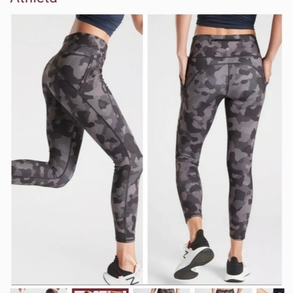 Athleta Lightning Camo 7/8 Tight , Gray Camo size M - Picture 2 of 8